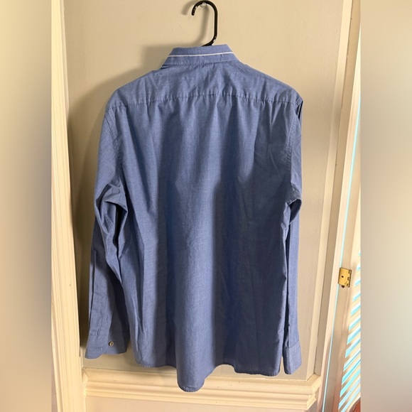 Steel & Jelly London Casual Blue Button Down Shirt with Classic Collar - Picture 2 of 8